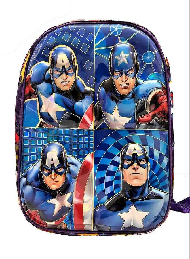 Stylbase 3D embossed school backpack For Nursery LKG UKG (Avenger small)